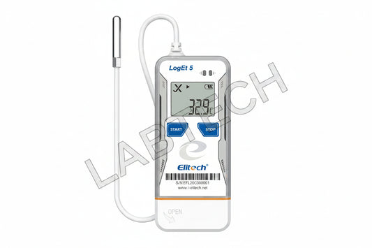 Elitech LogEt 5 THE Temperature and Humidity Data Logger Reusable Recorder with External Probe, Shadow Data, Auto PDF/ CSV Report, 32000 Points
