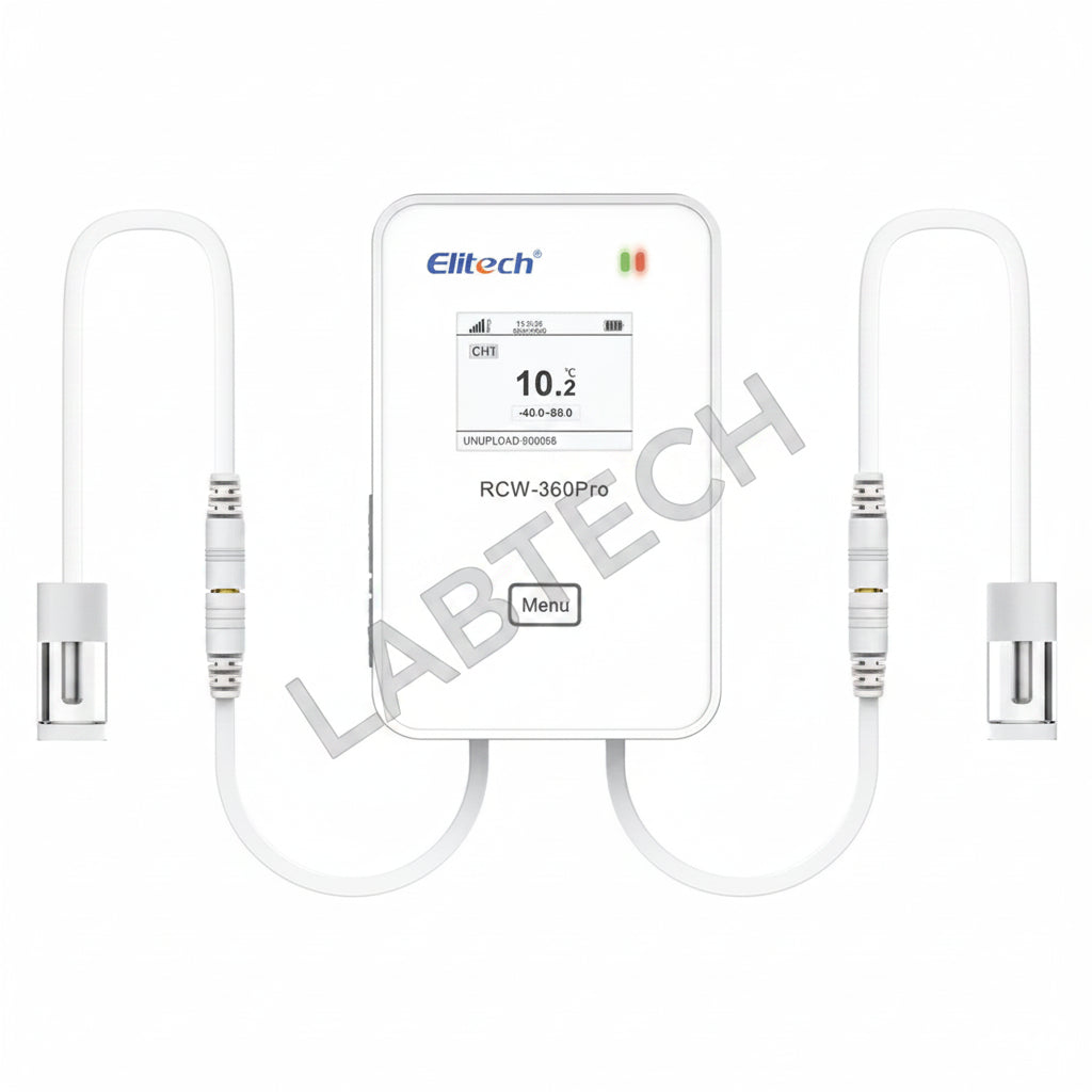 Elitech 4G or WiFi Real-Time Temperature Humidity CO2 Digital Data Logger, Diverse Replaceable Probes, 100000 Points, Cloud Data Storage, SMS/Email/APP/Web Alarm,Dual External Expansion Channel,RCW-360Pro-DC