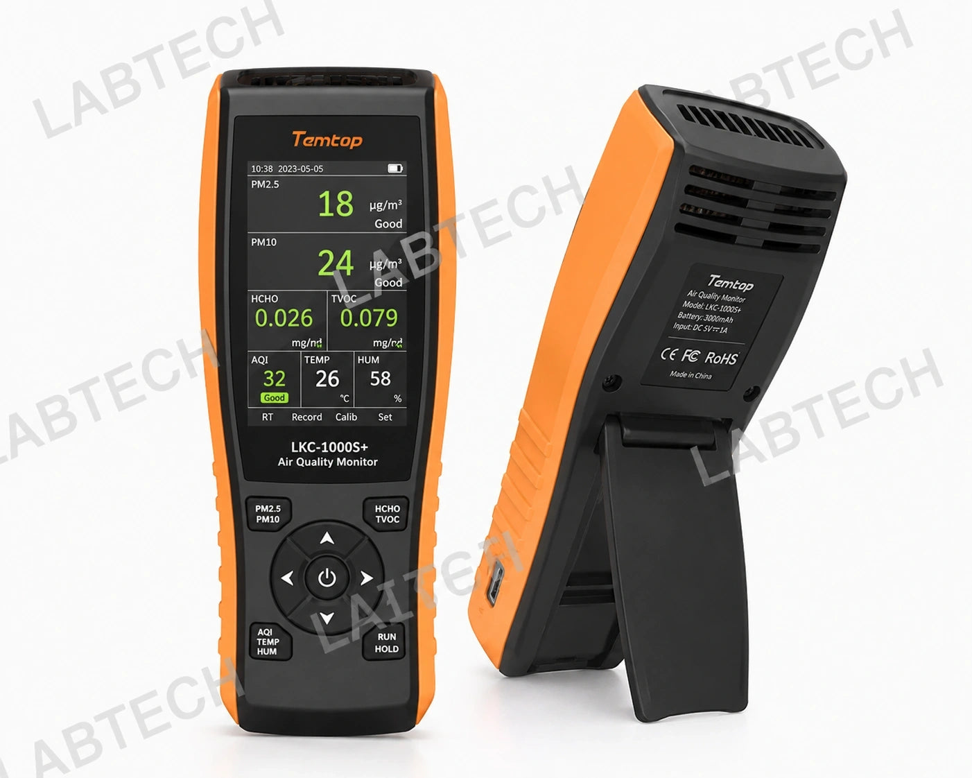 Temtop LKC-1000S+ 2nd AQI PM2.5 Detector Professional Air Quality Monitor PM10 TVOC HCHO Data Export