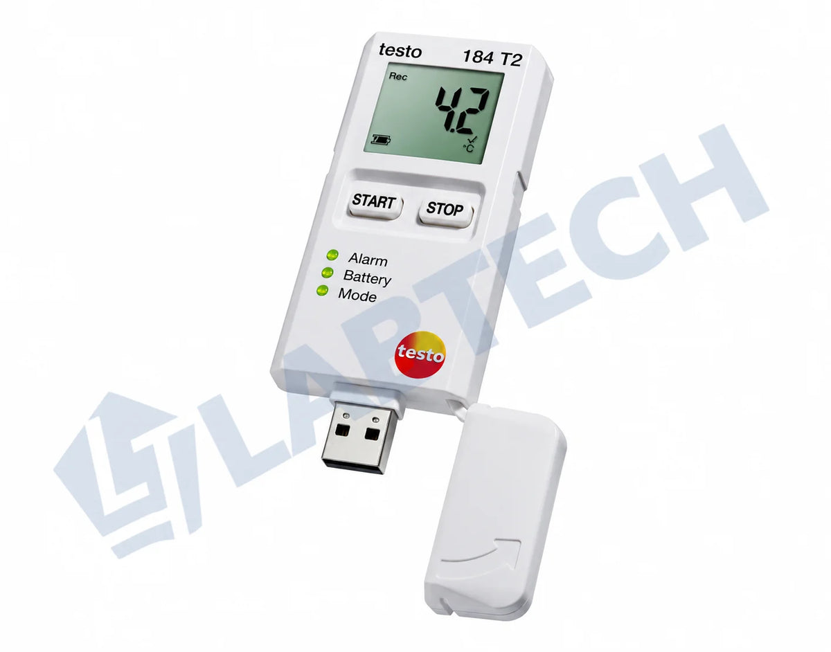 Testo 184 T2 Temperature Data Logger – Short-Term USB Transport Data Logger with LCD Display