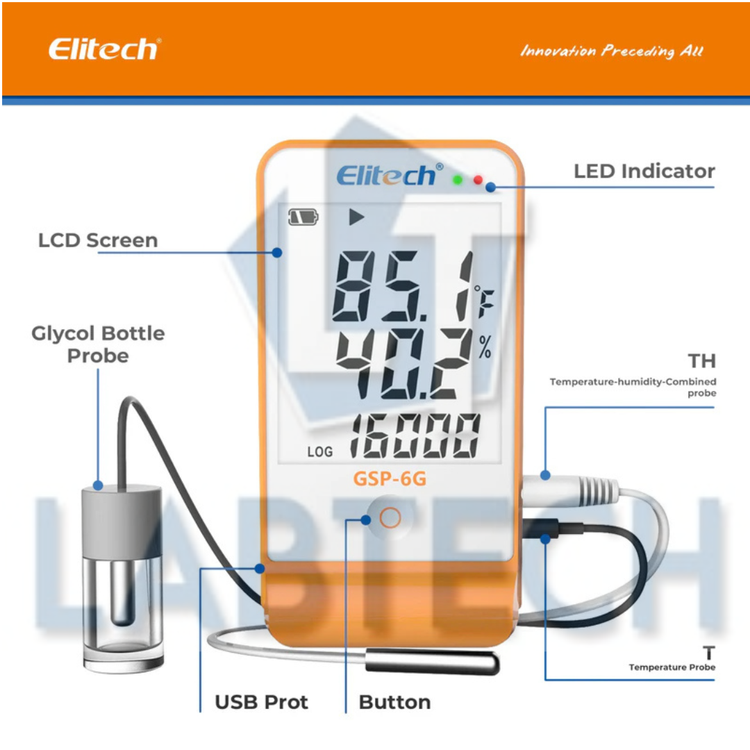 Elitech GSP6 Temperature & Humidity Datalogger