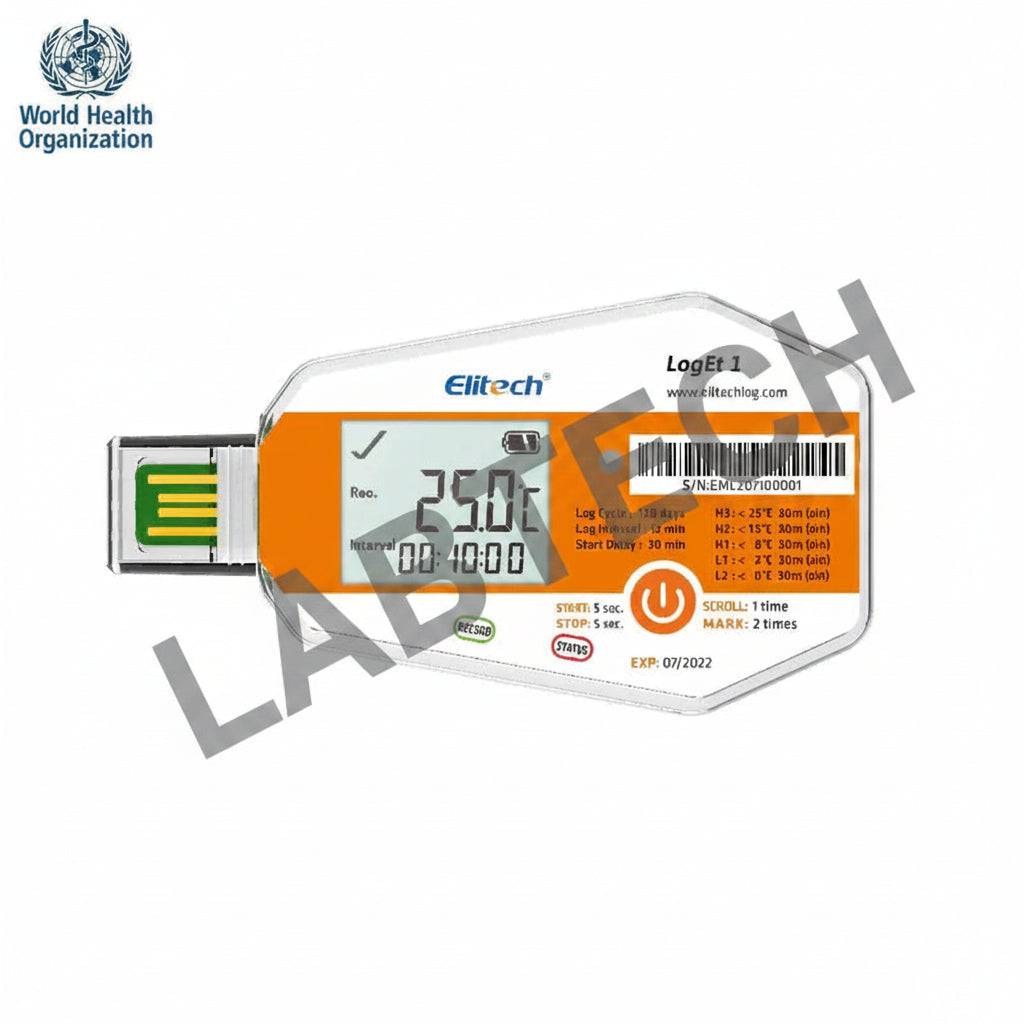 Elitech LogEt 1 Temperature Data Logger Single Use PDF Report USB Port 16000 Points，-30℃-70℃/-22℉-158℉