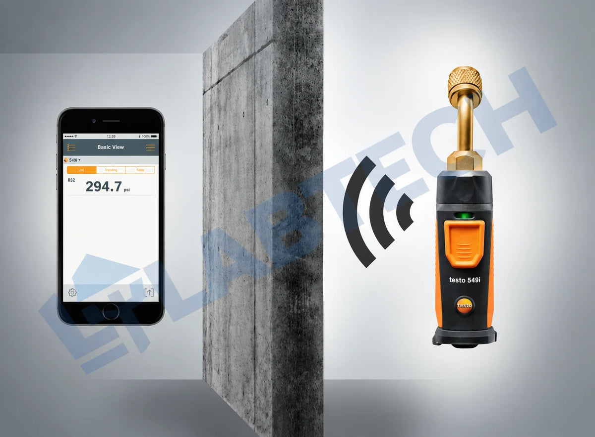 Testo 549i High-Pressure Gauge – Smartphone-Operated Wireless Refrigeration & Air Conditioning Pressure Tester